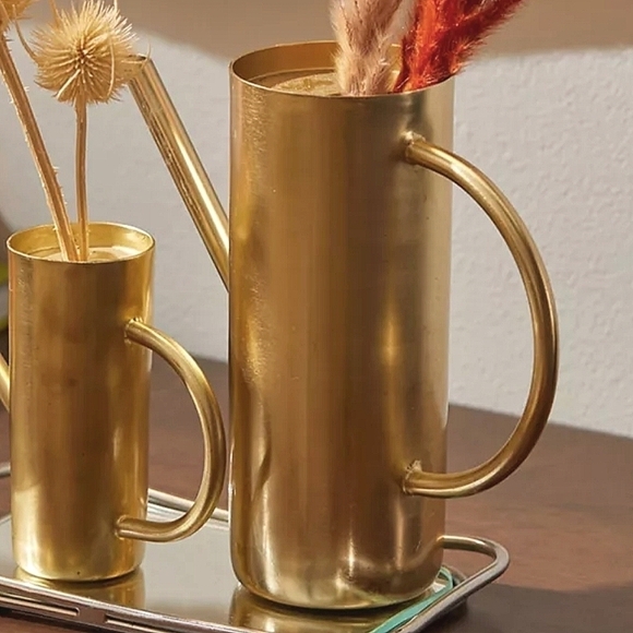 Roxy Watering Can Vase in Rubbed Gold Tone Size Large NWT - Picture 4 of 4